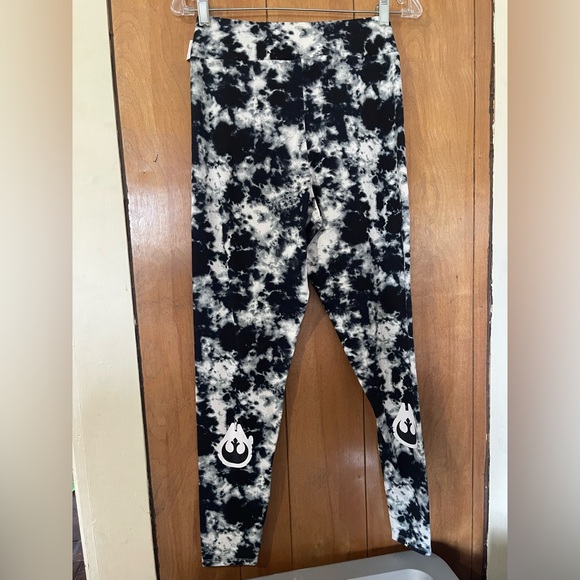 Star Wars Women Large Leggings - Black and White Galaxy Tie Dye - Picture 4 of 4